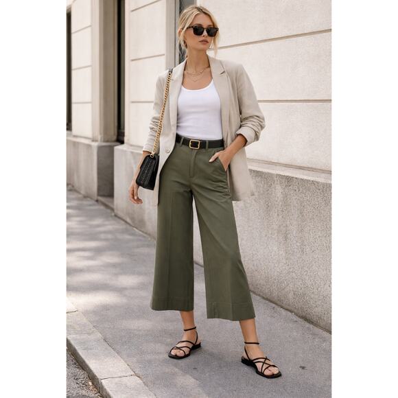 SPANX Pants - NWT: Spanx ST Crop Wide Leg 2.0 in Dark Pine Size XL